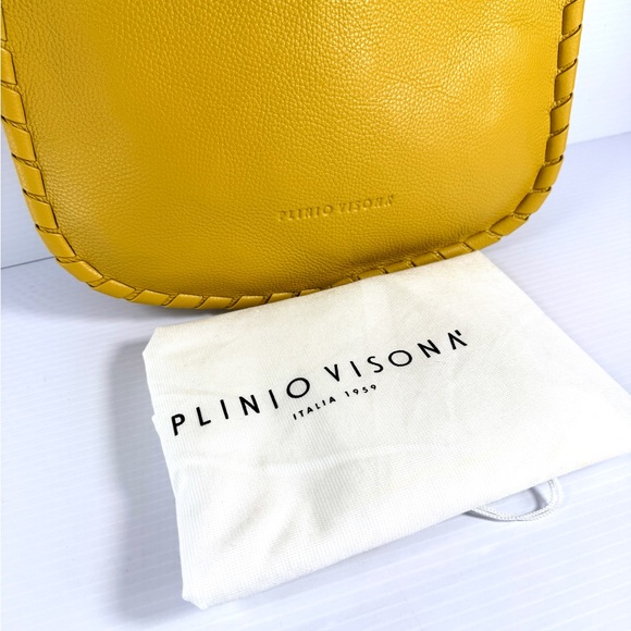 Plinio Visona Mustard Yellow Shoulder Bag - Picture 2 of 15